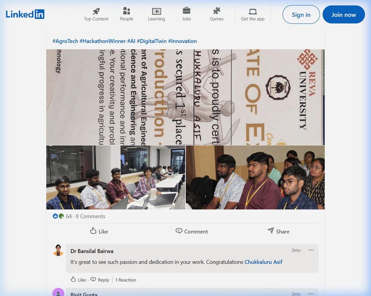 AgroTech Hackathon Winner β LinkedIn Post Verification