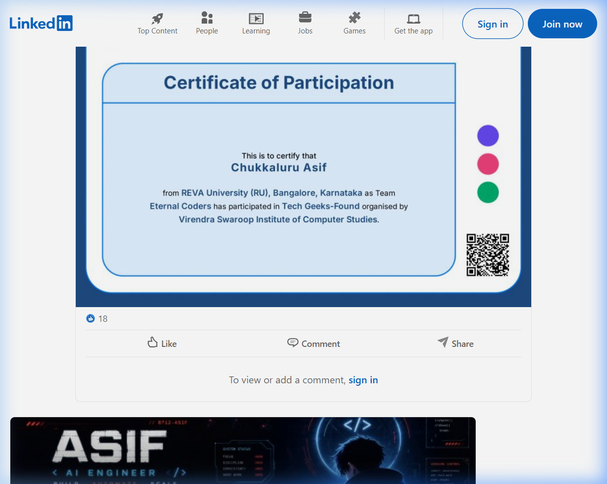 Project Shakti β Tech Geeks-Found Hackathon Certificate